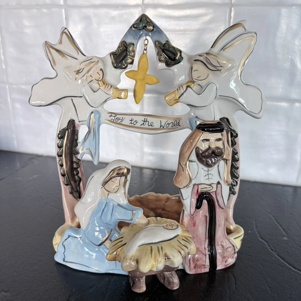 Blue Sky Clayworks Nativity Tea Light Candle 